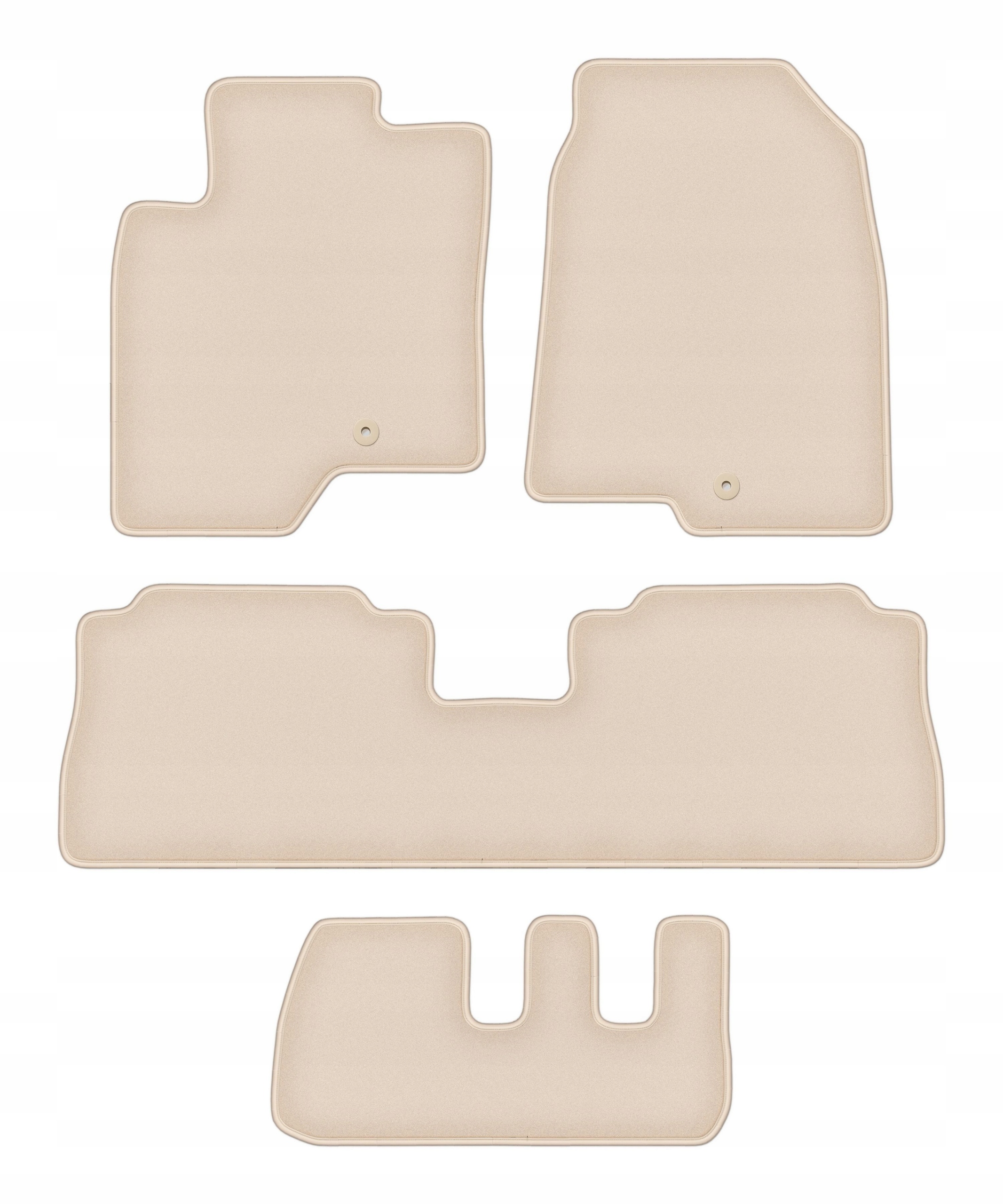 Velúrové koberčeky pre Chevrolet Captiva 2006-2017 7 os. komplet Fortuna béžové