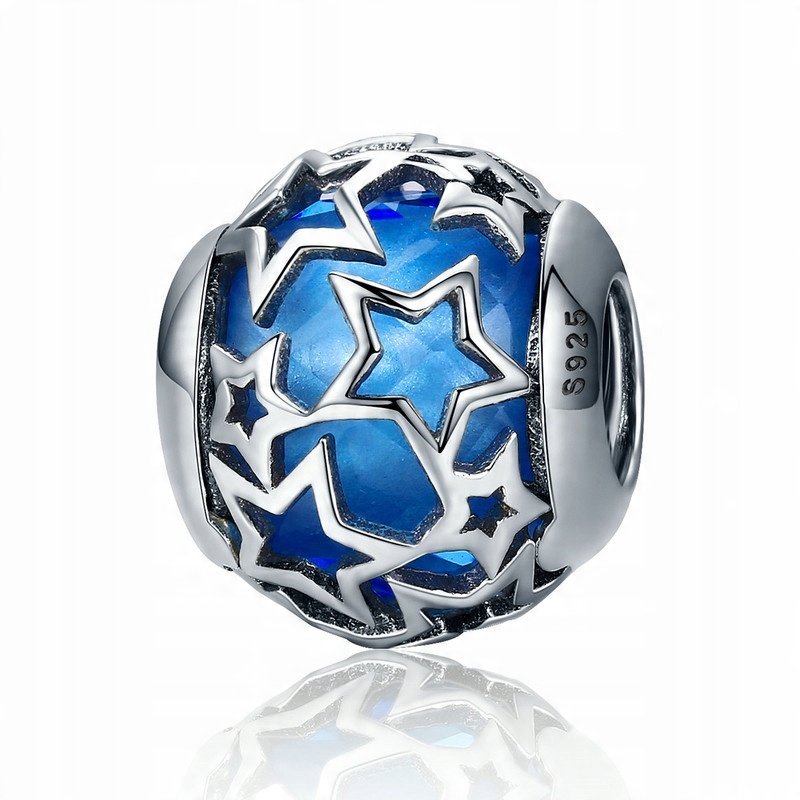 

Charms Niebieskie Ażurowe Gwiazdy do Pandora S925