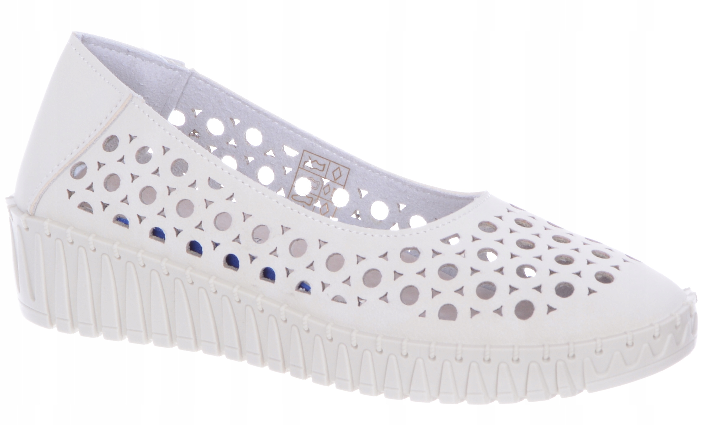 Béžové ažurové baleríny Mokasíny Dámské na klínku 41