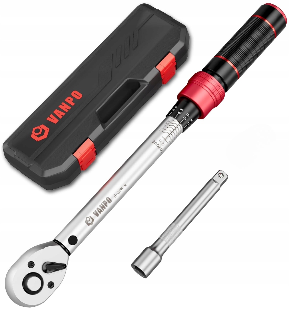 Momentový Kľúč Vanpo 5-60NM, veľká sada, račňová 3/8 úderu