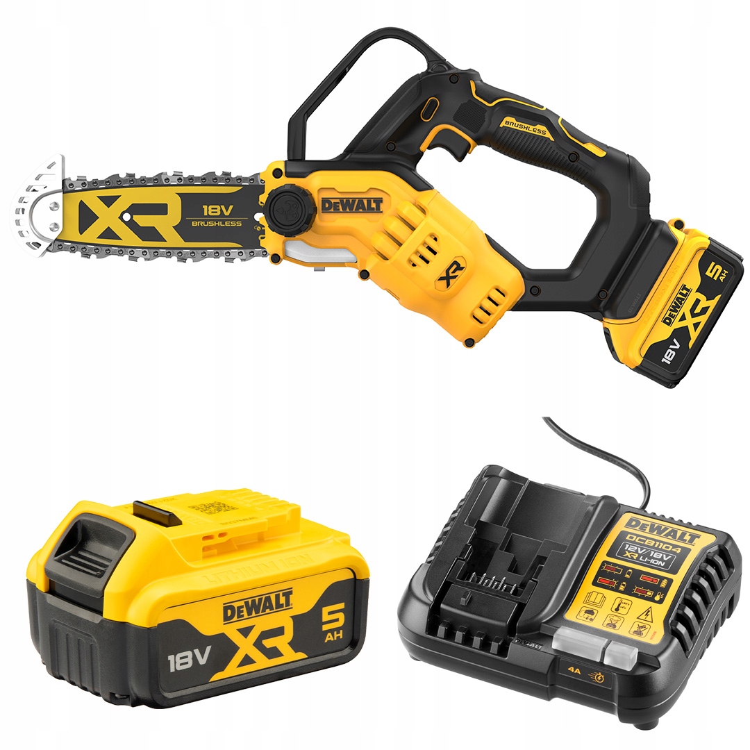 Aku řetězová pila větve 20 cm 18 V 1x5 Ah DeWALT DCMPS520P1-QW