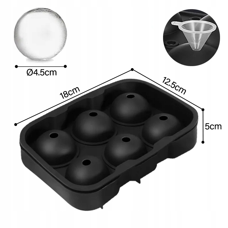 FOREMKI SILIKONOWE DO LODU KOSTEK FORMA FOREMKA NA KOSTKI KULE DUZE XL 2W1 Rodzaj forma do lodu