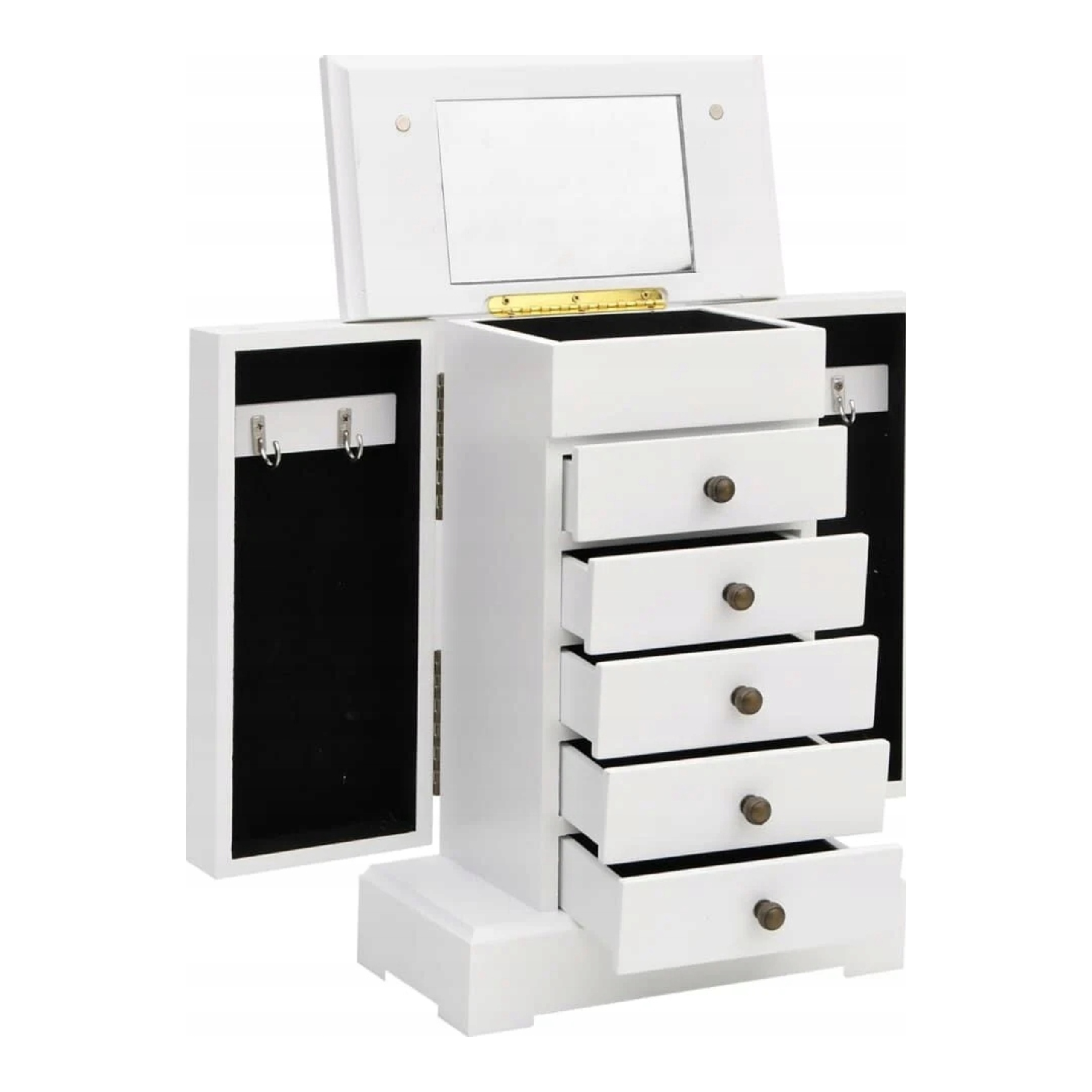 Skříňka na šperky Zrcadlo Mdf Organizér Kompaktní vidaXL 25x13,5x34 cm