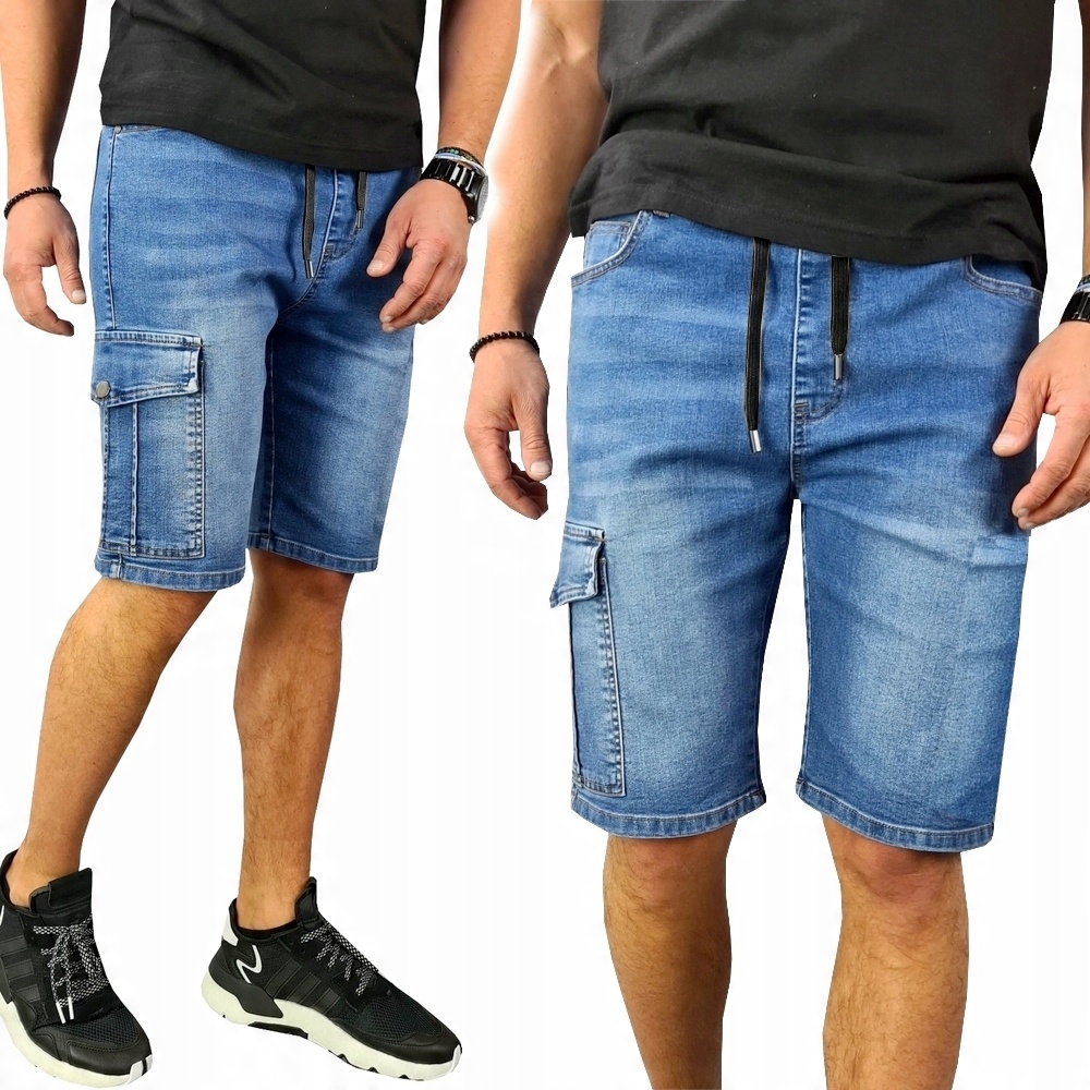 

Krótkie Spodenki Jeansowe z Gumką Wygodne 047 - XL