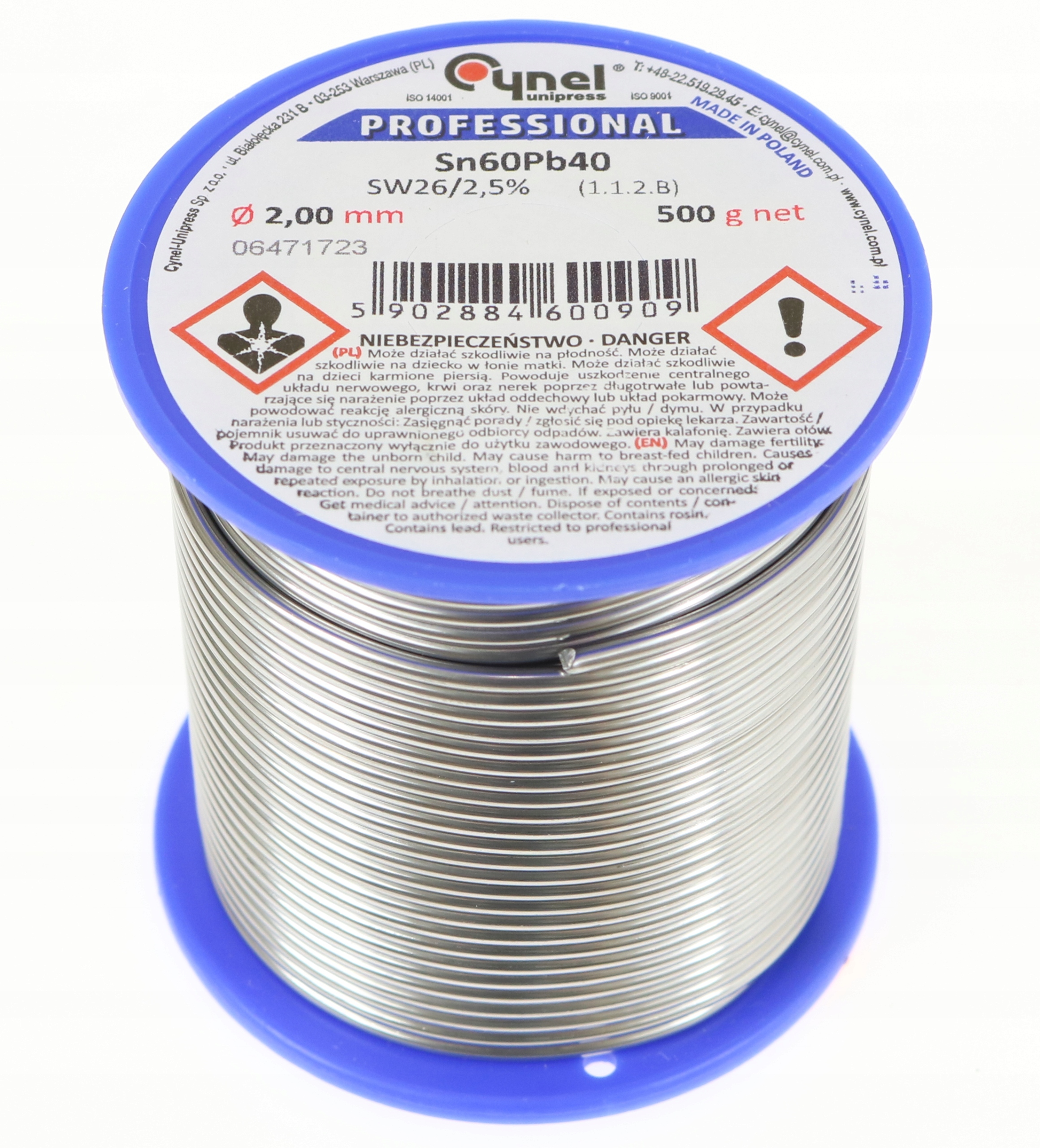 

Cyna 2mm 500g Spoiwo Lutownicze Z Topnikiem Cynel