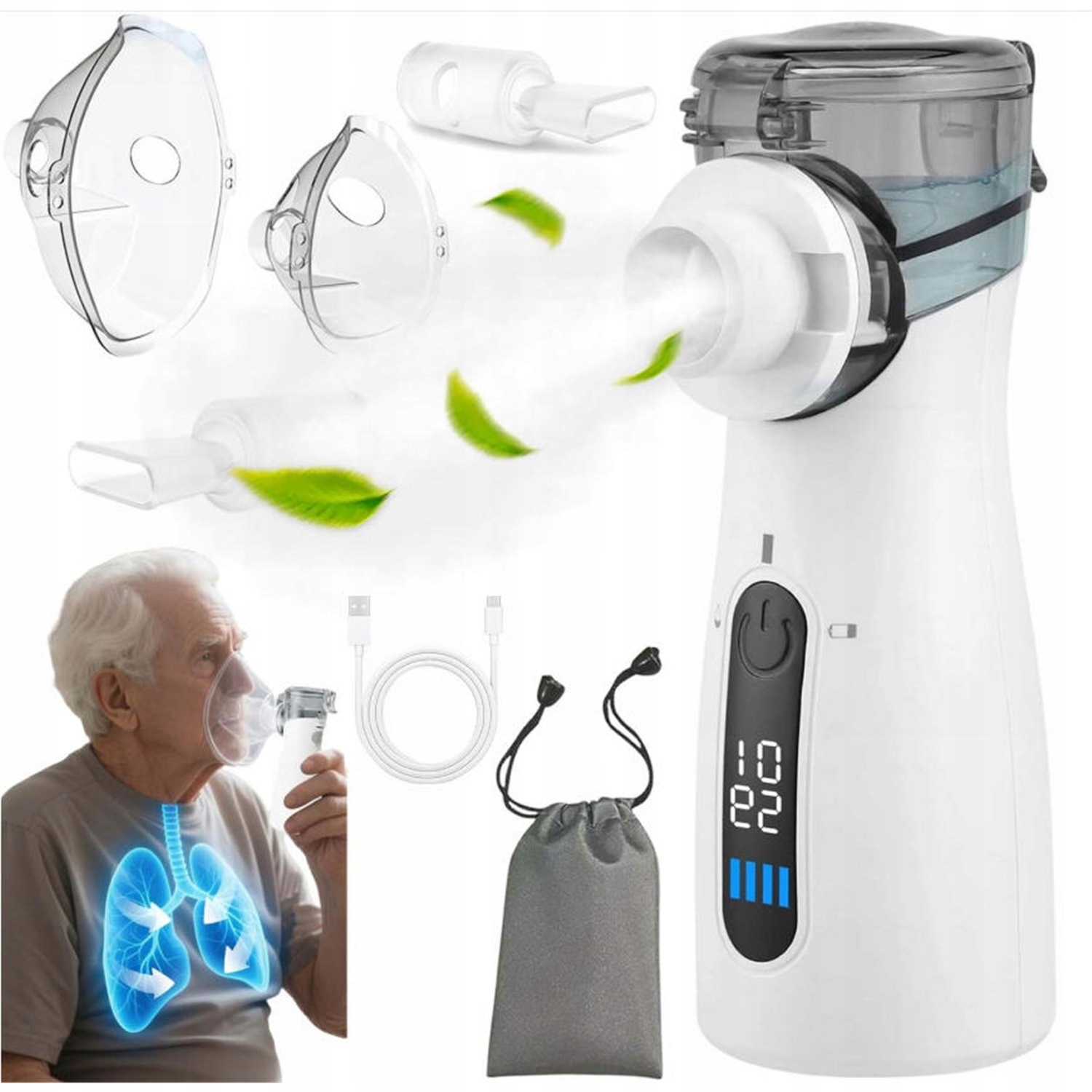 Przenośny Nebulizator Mesh Do LEczenia Dróg Oddechowych Dla Całej Rodziny