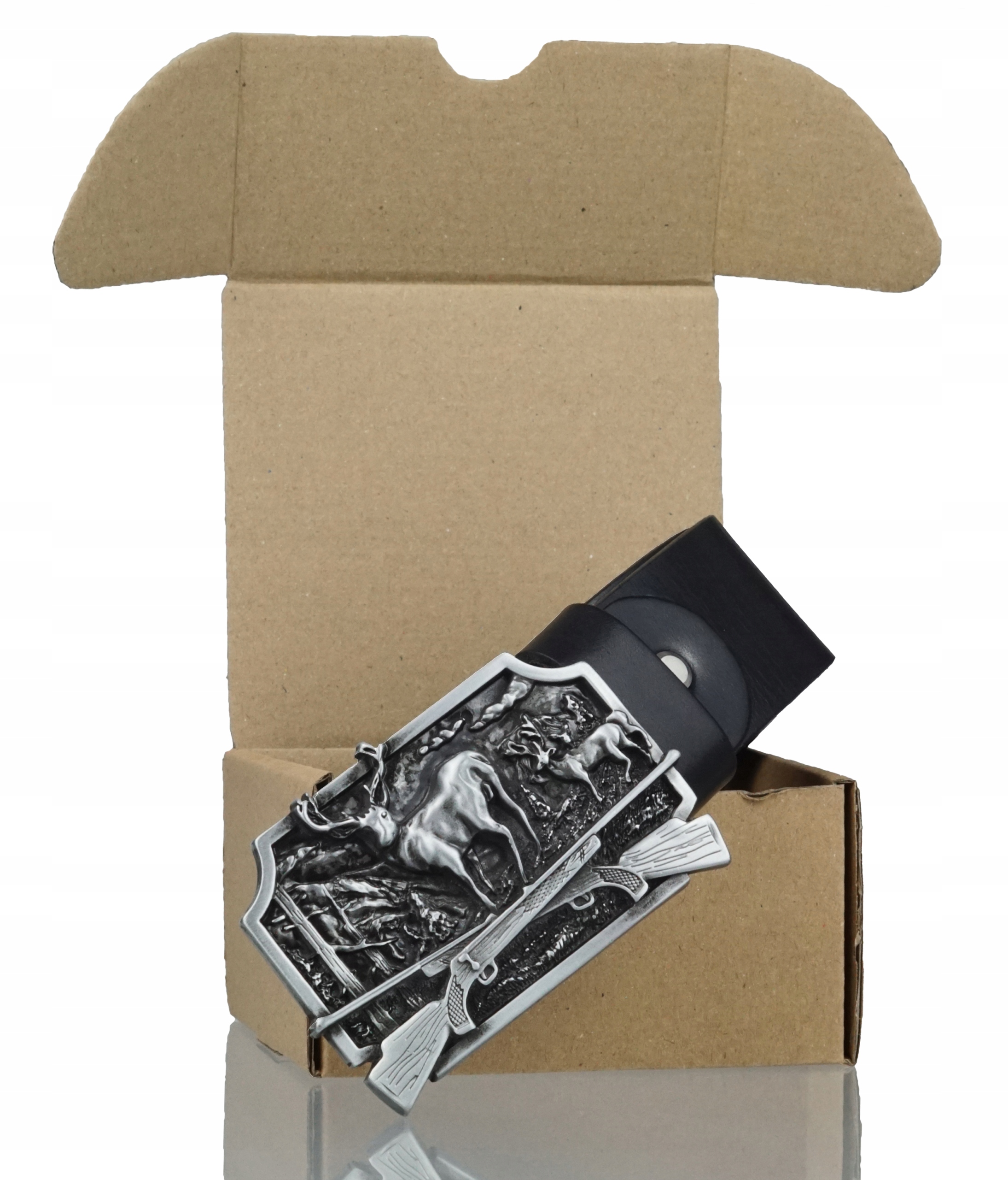 SKÓRZANY PASEK MYŚLIWEGO BLAKARDO 4 CM CZARNY Marka BLAKARDO