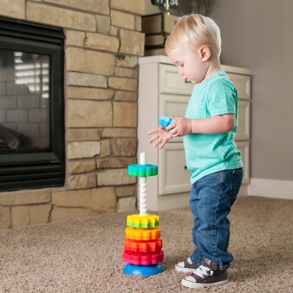 Kolorowa Zakręcona Wieża Piramidka Koła Spin Again FAT BRAIN TOYS SpinAgain Płeć chłopcy dziewczynki