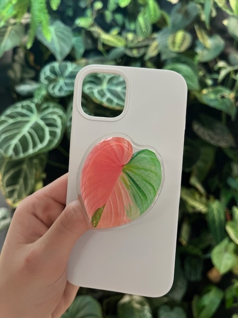 Akrylowy uchwyt na telefon Homalomena