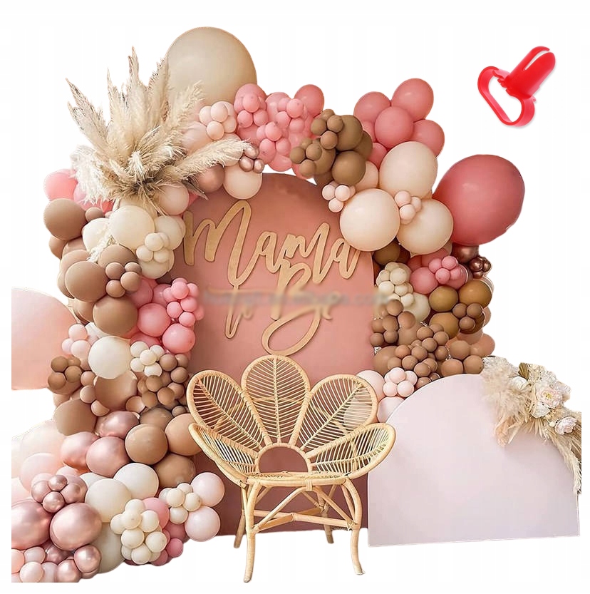 Sada Balónková Girlanda Boho Béžová Růžová Dekorace Svatební Hostina Baby Shower Narozeniny