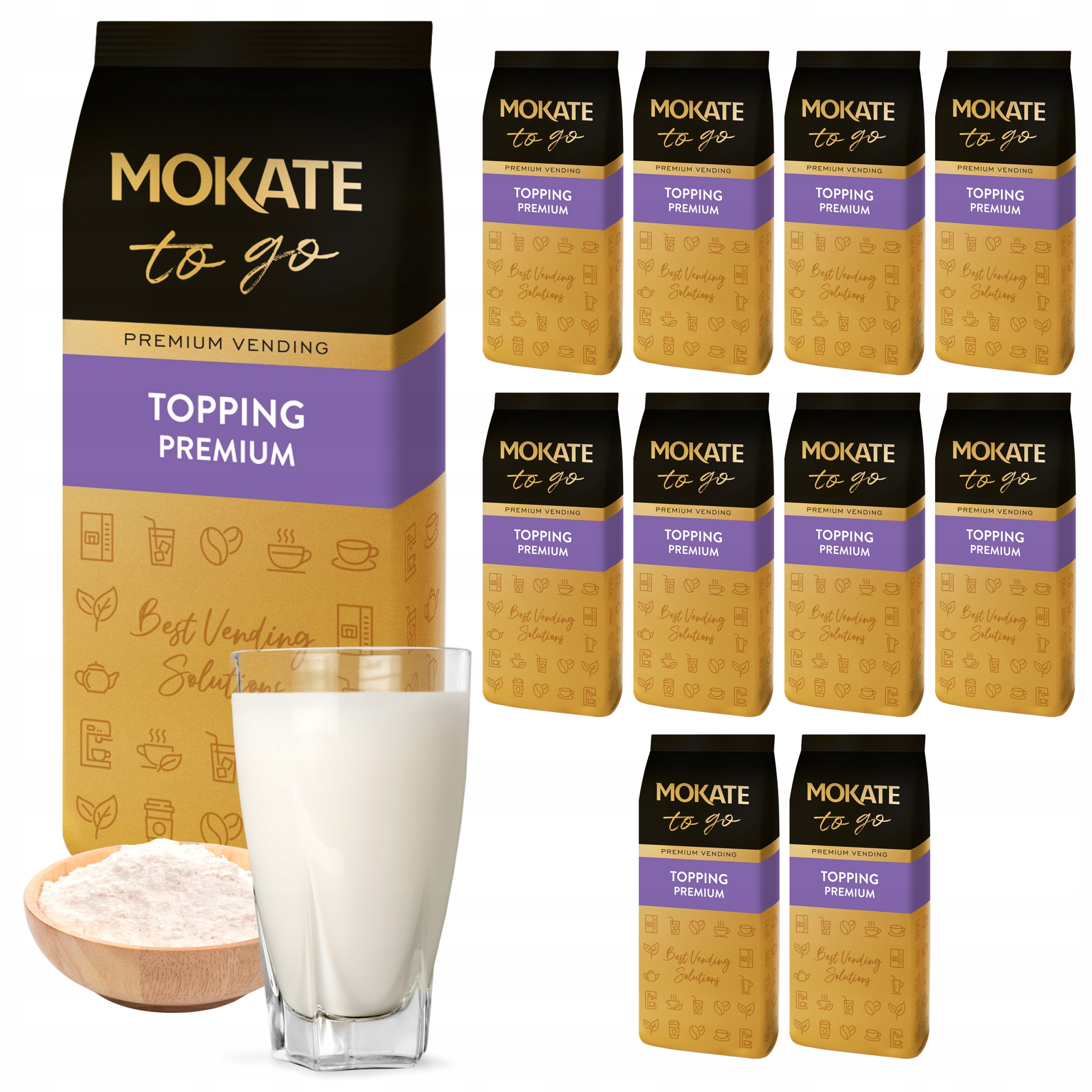10 szt Zabielacz Topping Mleczny Mleko w Proszku do Kawy Vending 750 Mokate
