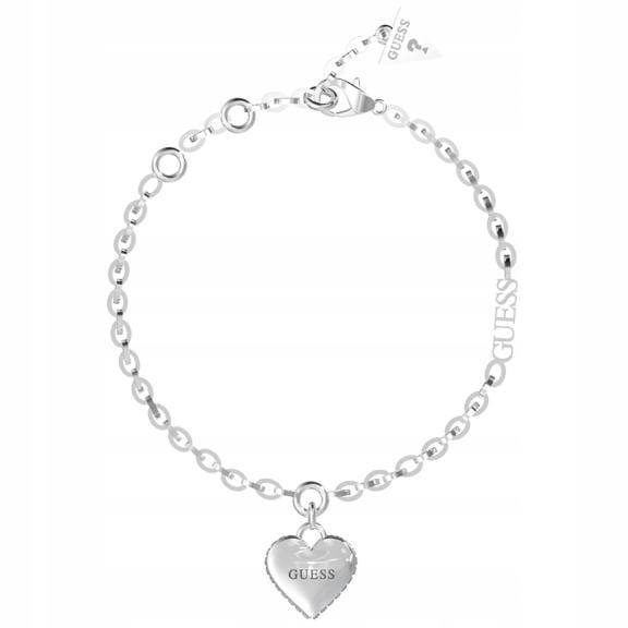 Dámský náramek Guess Falling in Love Srdce Zirkony Logo Ocel Velikost L