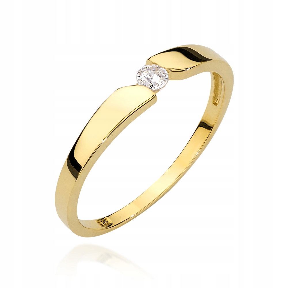 

Złoty Pierścionek z Brylantem 0,08 ct + Grawer 585