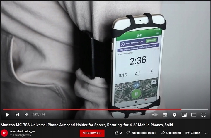 OPASKA RZEP DO TELEFONU BIEGANIA NA RAMIĘ SMARTFON BYDGOSZCZ Szerokość produktu 6 cm