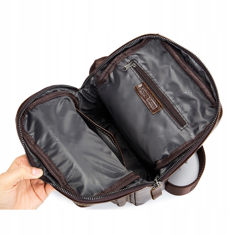 Skórzany TORBA NA RAMIĘ MĘSKA NERKA PLECAK Materiał dominujący skóra naturalna