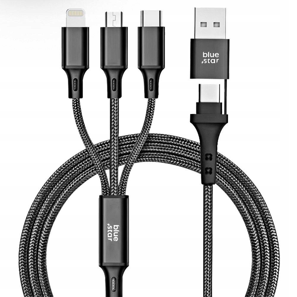 Blue Star Kabel 4W1 Typ C Usb A Do Micro Usb /do Lightning Typ C 2,4A