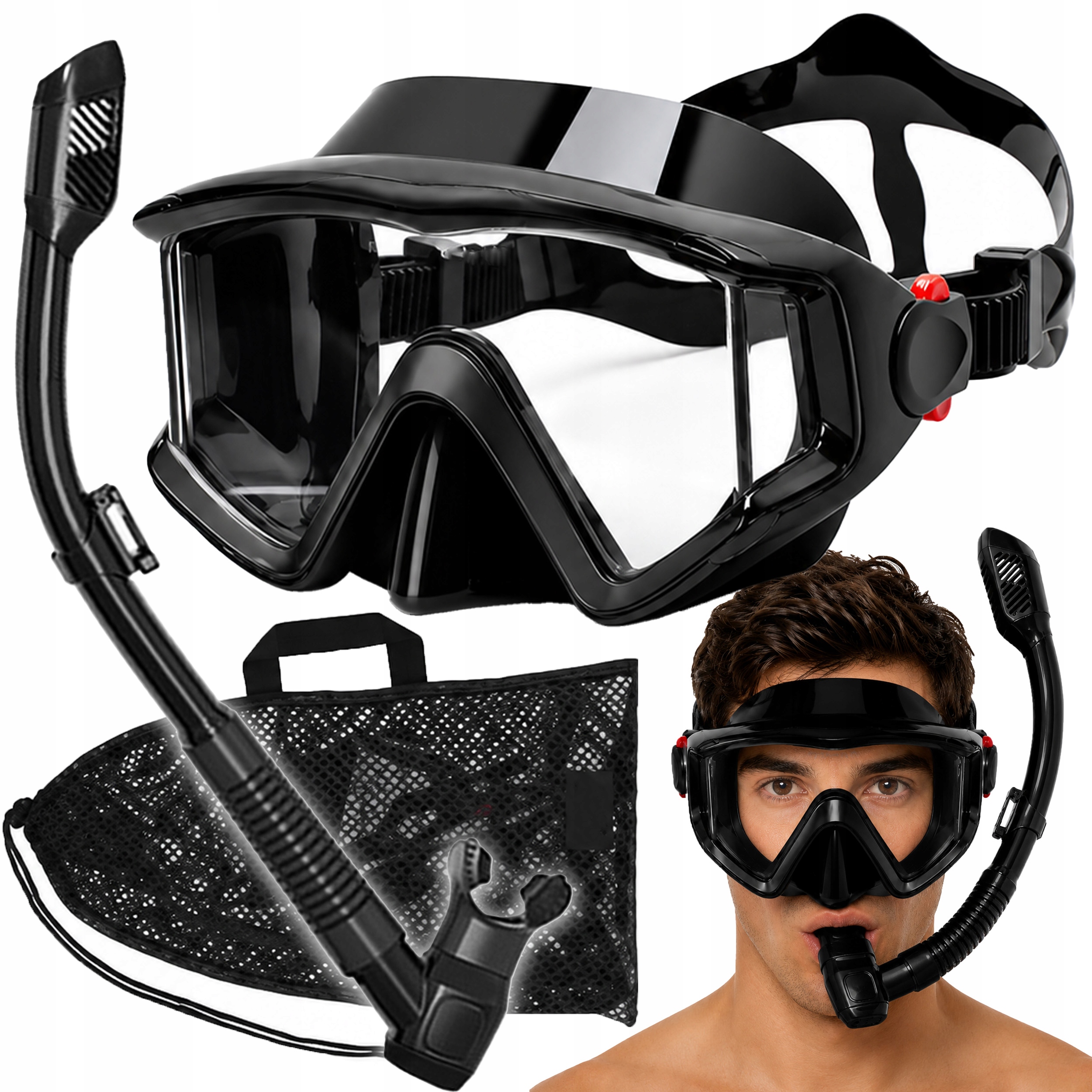 Zestaw Maska I Fajka Do Nurkowania Okulary I Rurka Do Snorkelingu Dry Top