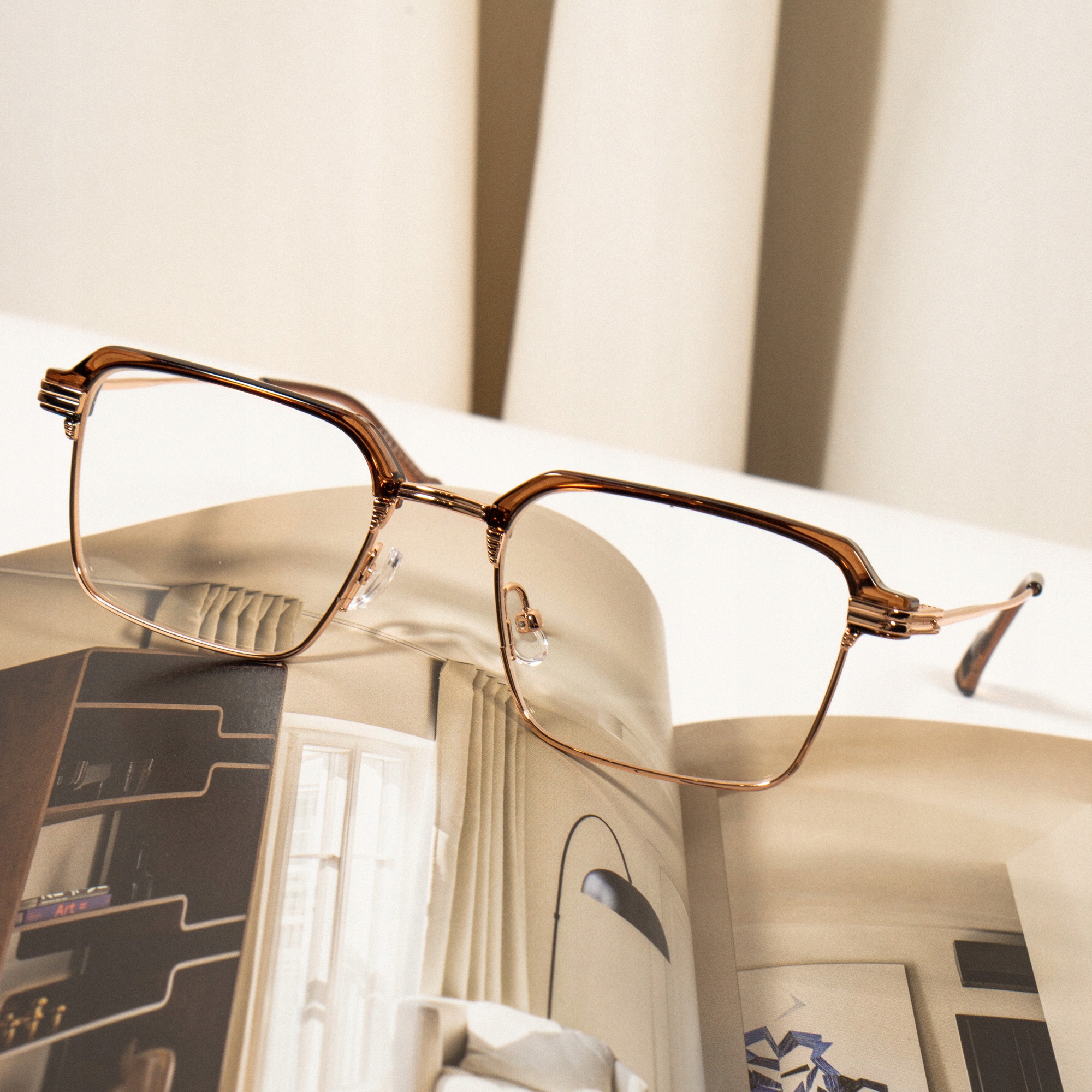 OKULARY ZERÓWKI PROSTOKĄTNE OPRAWKI VINTAGE RETRO Marka Theblogshop