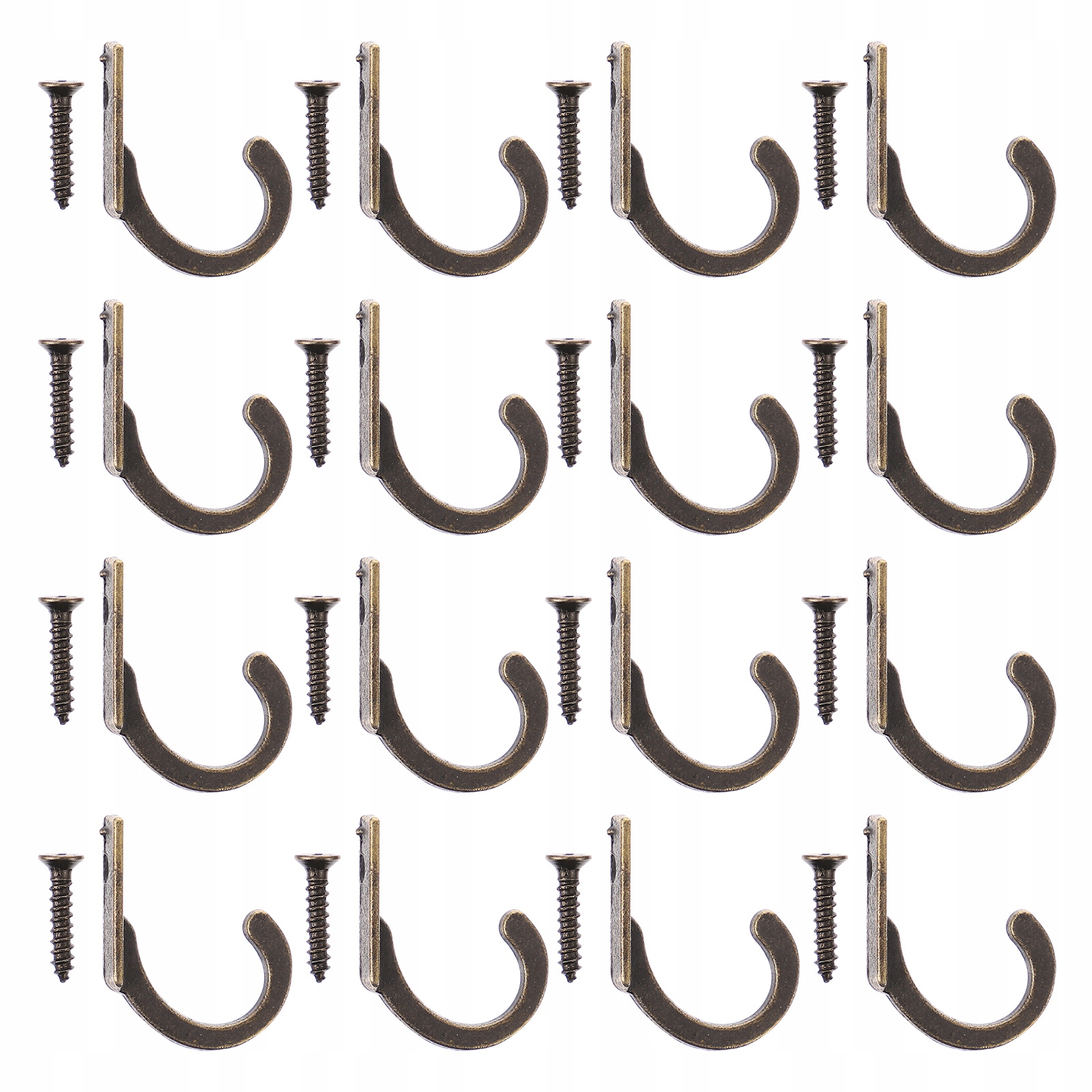 50 haczyków retro z cynkowej stali Szerokość 17 mm