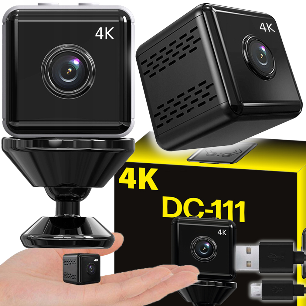 Mini kamera szpiegowska Smart detekcja ukryta kamerka Mała Wifi 4K +Uchwyt