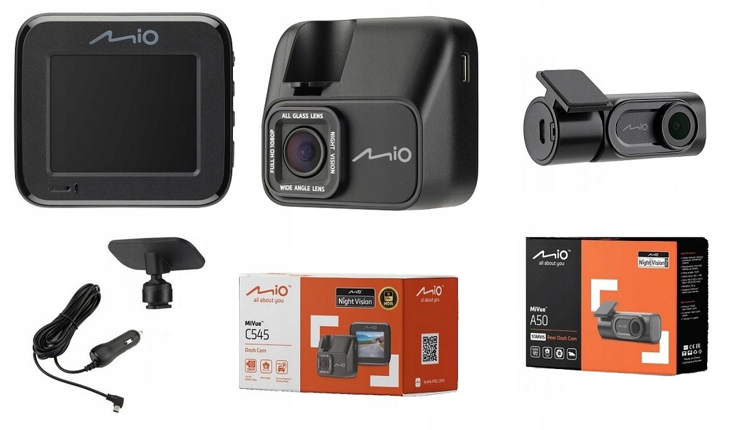 WIDEOREJESTRATOR MIO MIVUE C545 A50 DUAL KAMERA SAMOCHODOWA HDR PRZÓD TYŁ