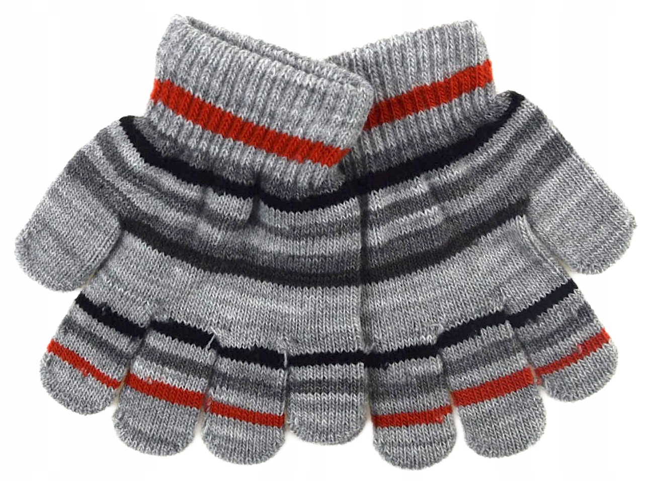 DZIECIĘCE YO RĘKAWICZKI PIĘCIOPALCZASTE PASKI SZARE 12