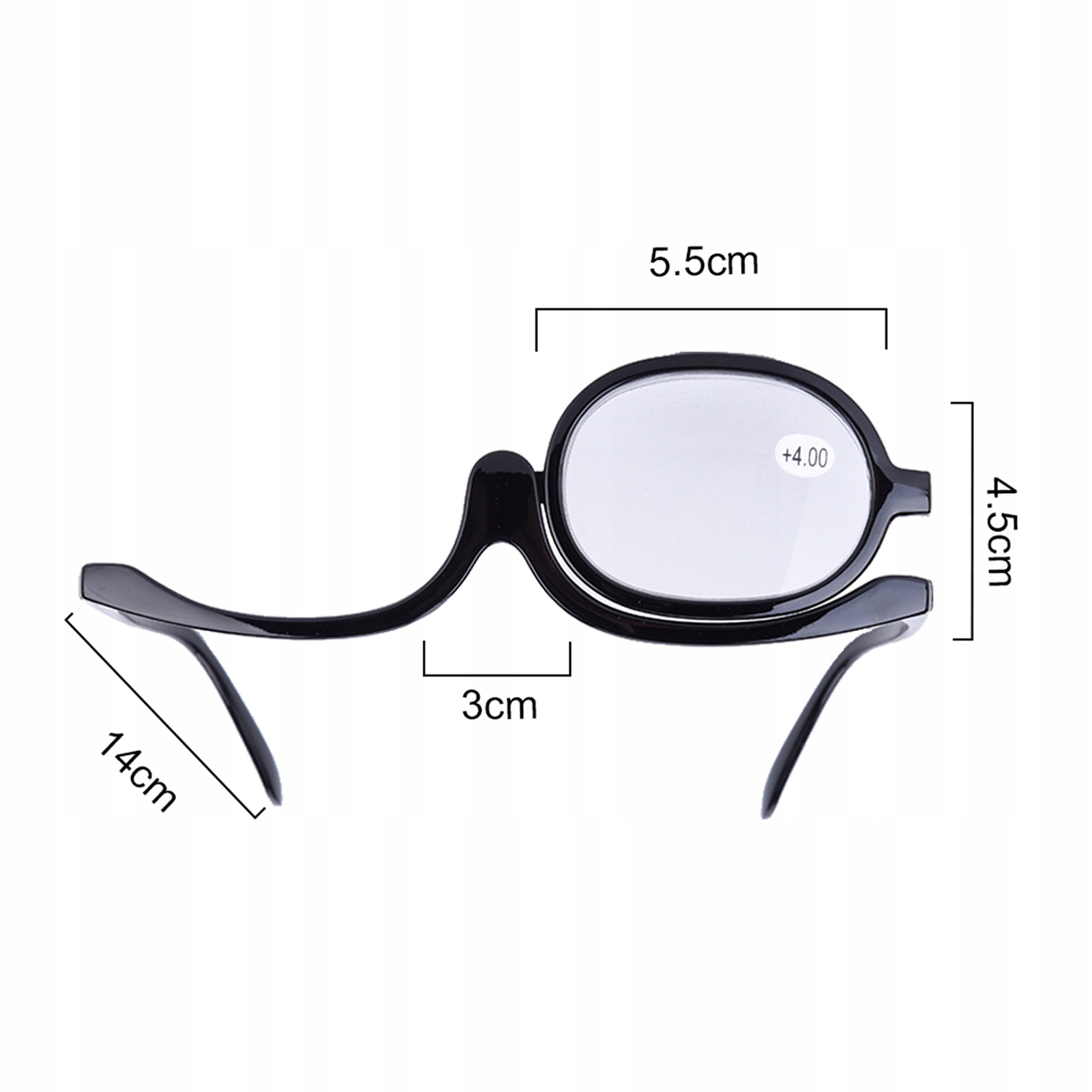 POWIĘKSZ OKULARY DO MAKIJAŻU OCZU 4.00 + CZARNY Marka bez marki