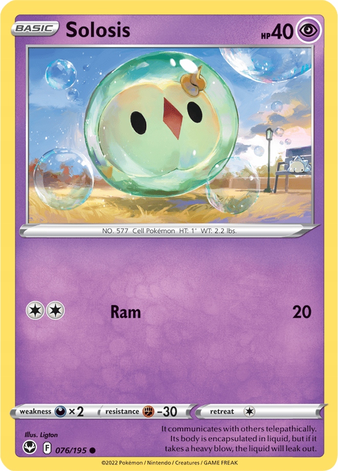 Oryginalna Karta Pokemon Solosis (sit 076) Reverse Holo