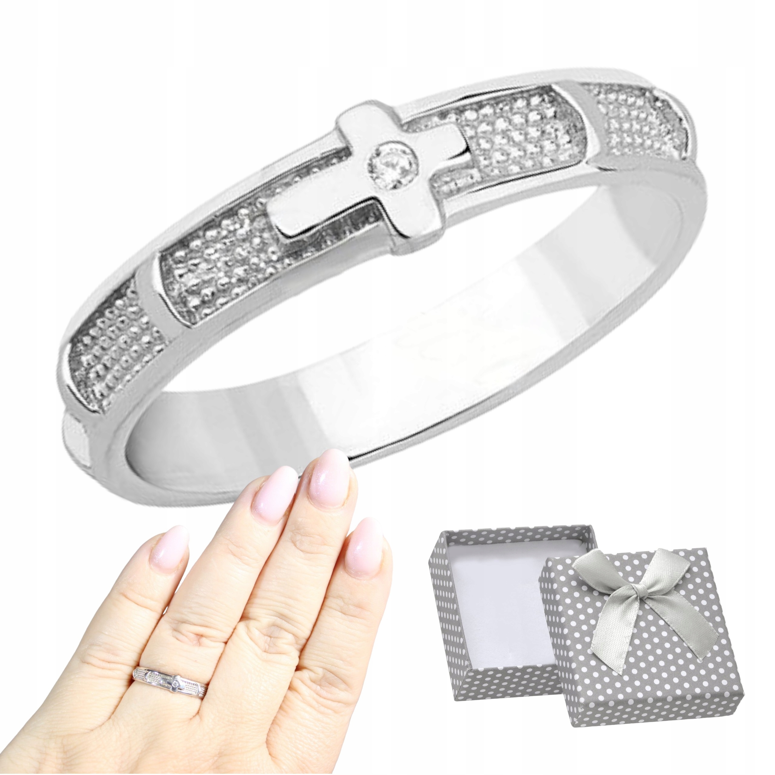 Prsten Růženec na prst s zirkonem Stříbro 925 Prstýnek R10