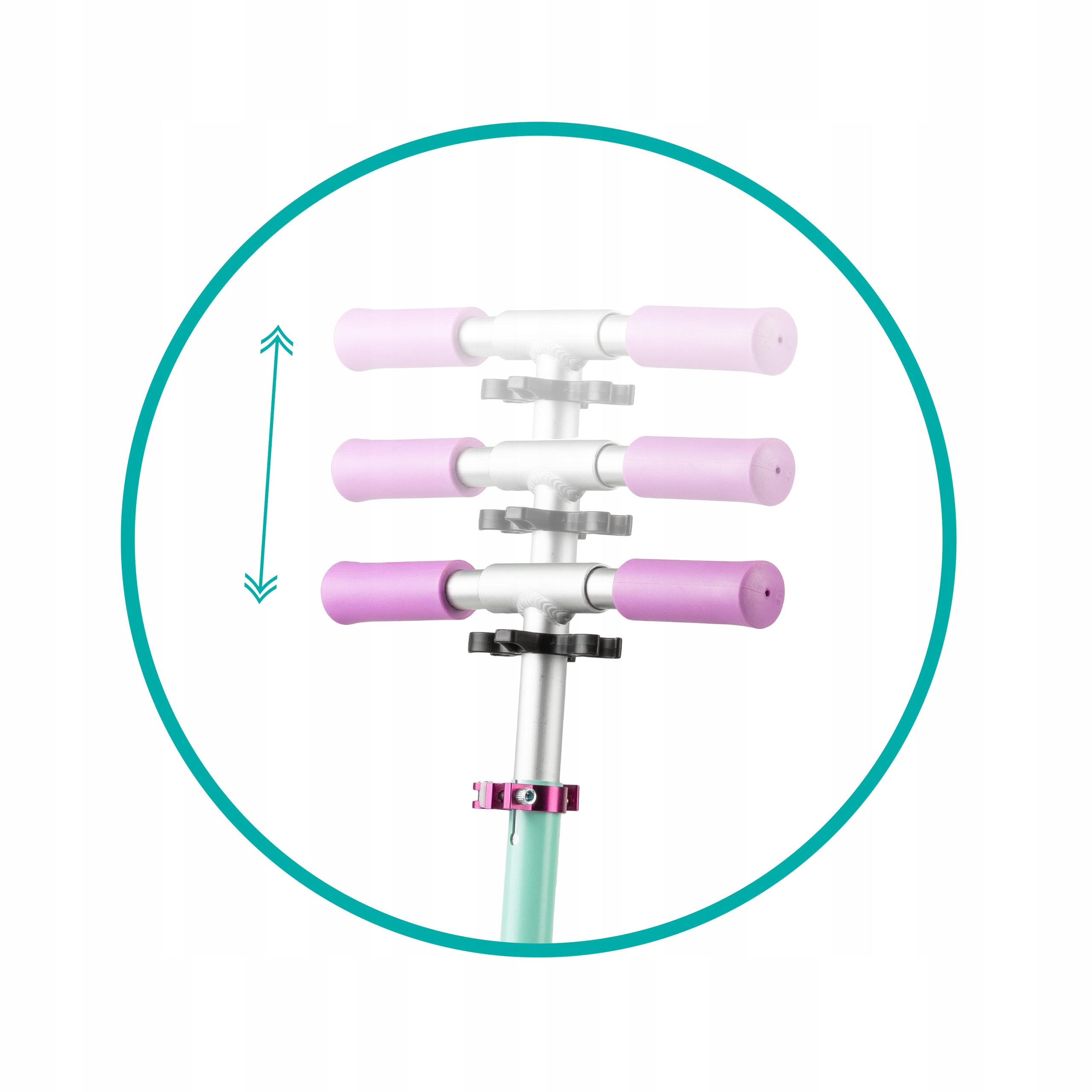 HULAJNOGA DLA DZIECI ALUMINIOWA 360° - QKIDS BRO PASTEL - REGULACJA ABEC-7 Liczba kół 2