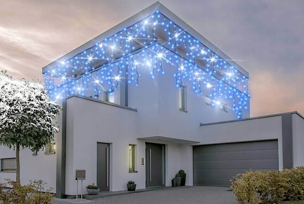 SOPLE ZEWNĘTRZNE 100 LED LAMPKI+FLASH NIEBIESKIE Stan opakowania oryginalne