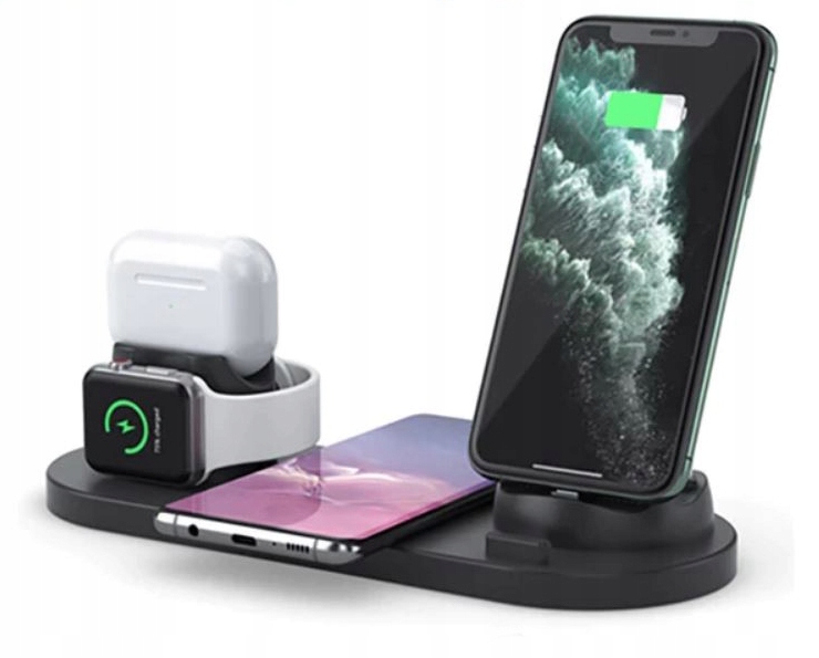 Stacja dokująca Qi do Apple Watch AirPods iPhone Złącza microUSB typ B USB 3.1 typ C USB typ C Apple Lightning