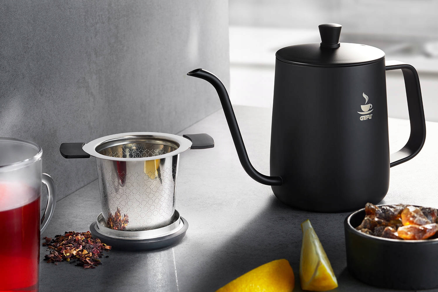 ZAPARZACZ do herbaty SITKO stalowe do kubka Gefu Materiał stal