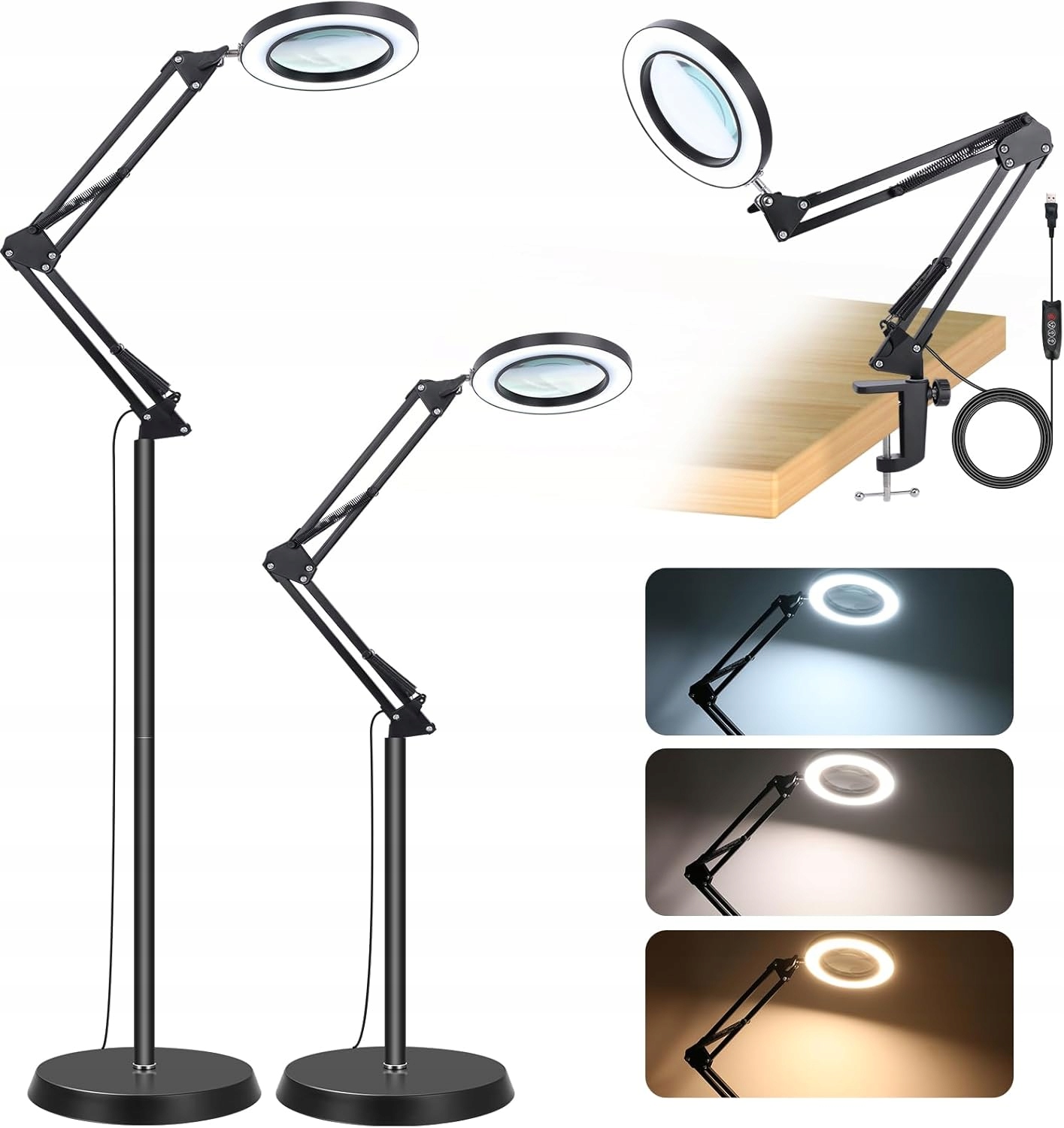 Lupa Bedee LUPA POWIĘKSZAJĄCA LAMPA PODŁOGOWA 10 x