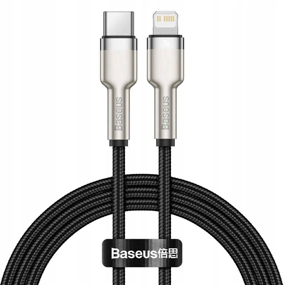 Kabel Baseus Cafule Series Metal Data Usb-c Lightning 20W Pd 1 m czarny