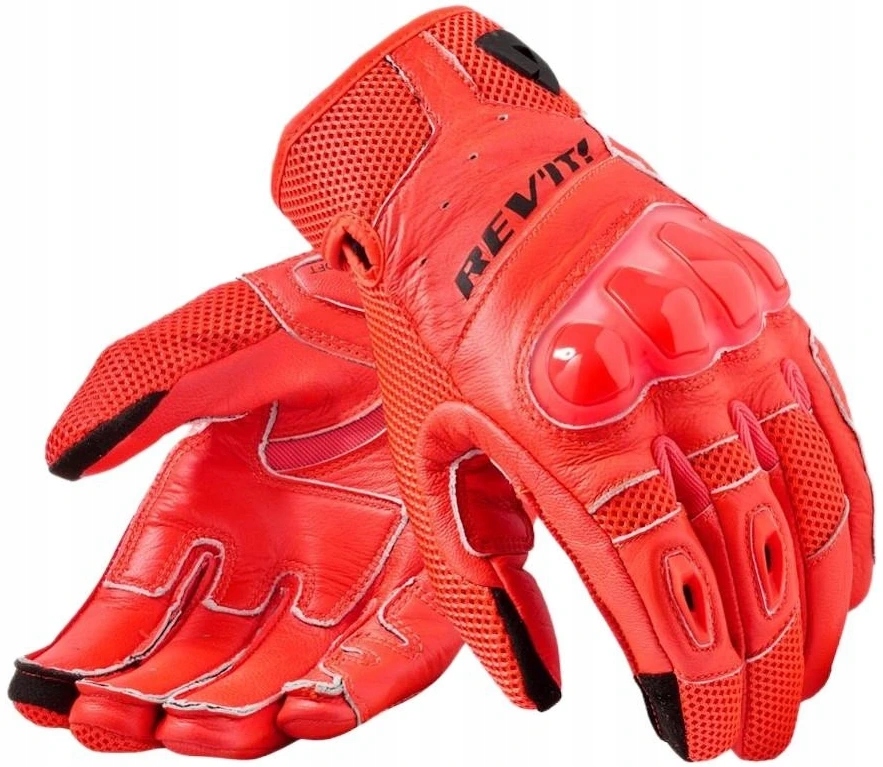 Rev'it Ritmo Neon Red Black Pánske Motocyklové Rukavice Krátke XL