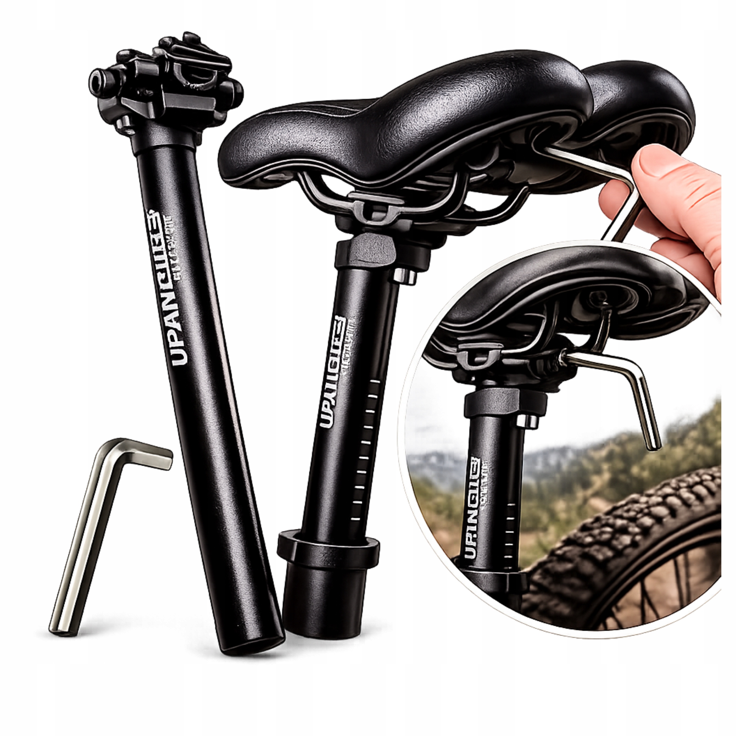 Sztyca Rowerowa 350mm Słupek Wspornik Pod Siodełko Aluminium Regulacja Mtb