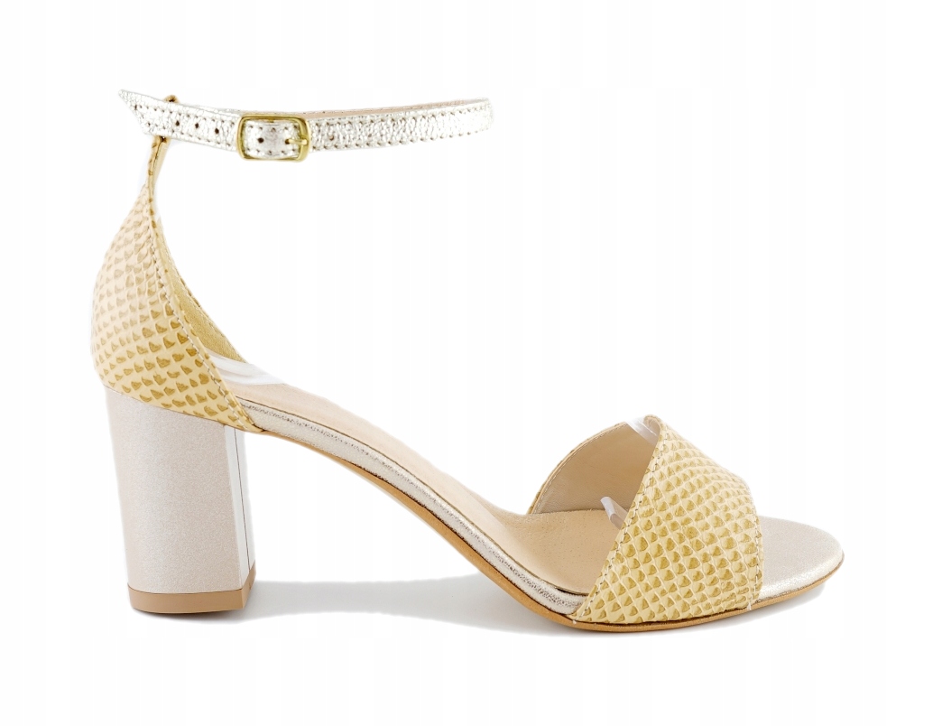 SANDAŁY 38 DAMSKIE SŁUPEK SKÓRA NATURALNA 03