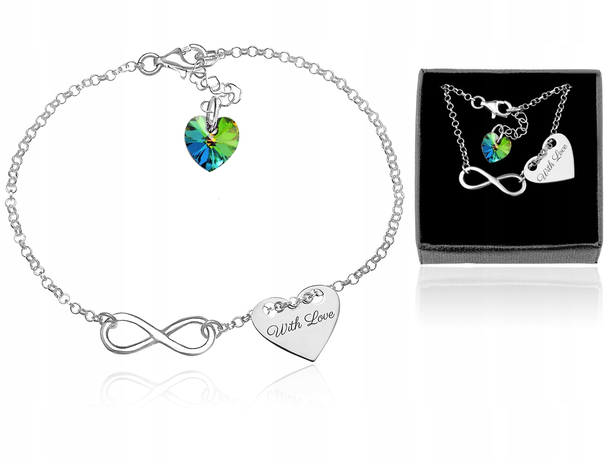 

Bransoletka Serce Infinity Z Kr. Swarovski Grawer