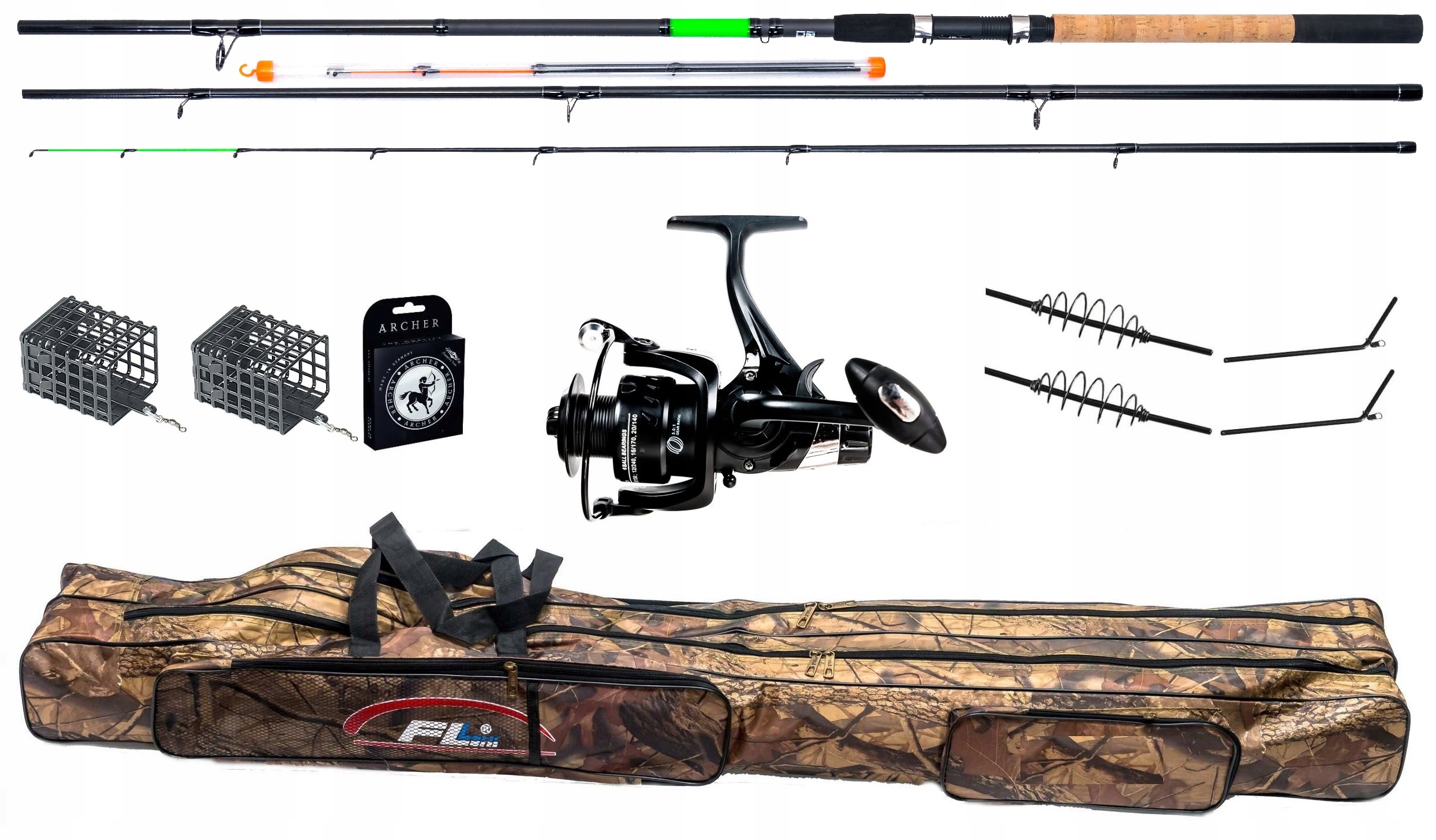 Zestaw wędkarski Wędka Feeder kołowrotek pokrowiec