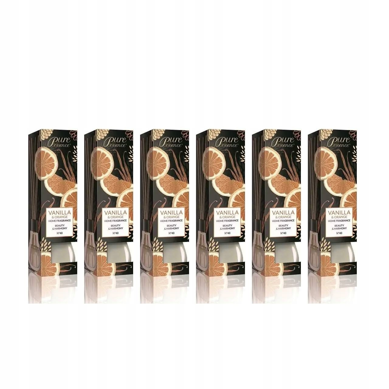 Vánoční sada 6 x 25 ml vonných difuzérů vanilka a pomeranč Pure