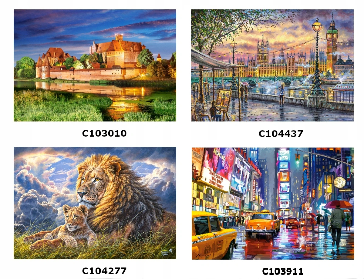 PUZZLE PIĘKNE DUŻE NOWE WZORY 1000 CASTORLAND Materiał Karton