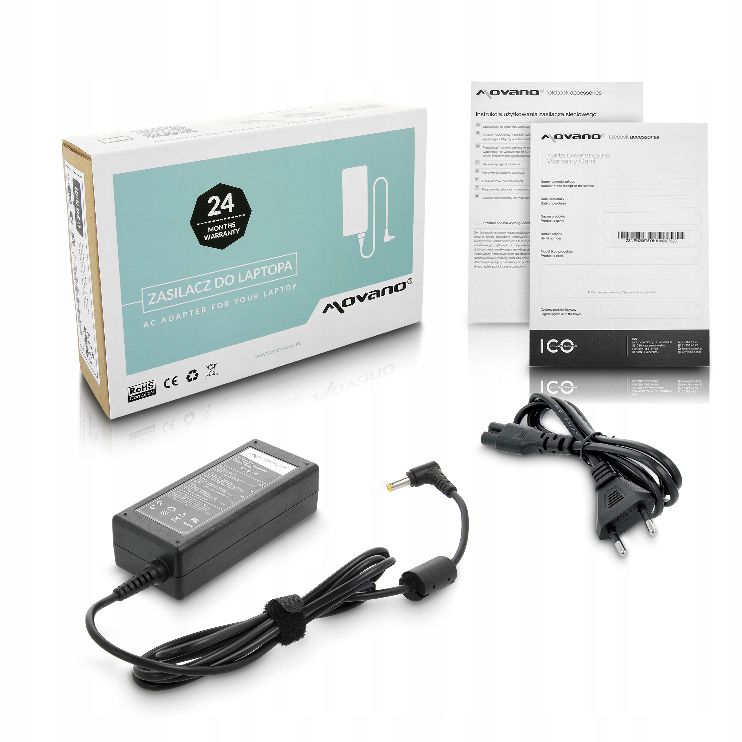 

Zasilacz Ładowarka 48W do LCD 12v 4a 5.5x2.5mm