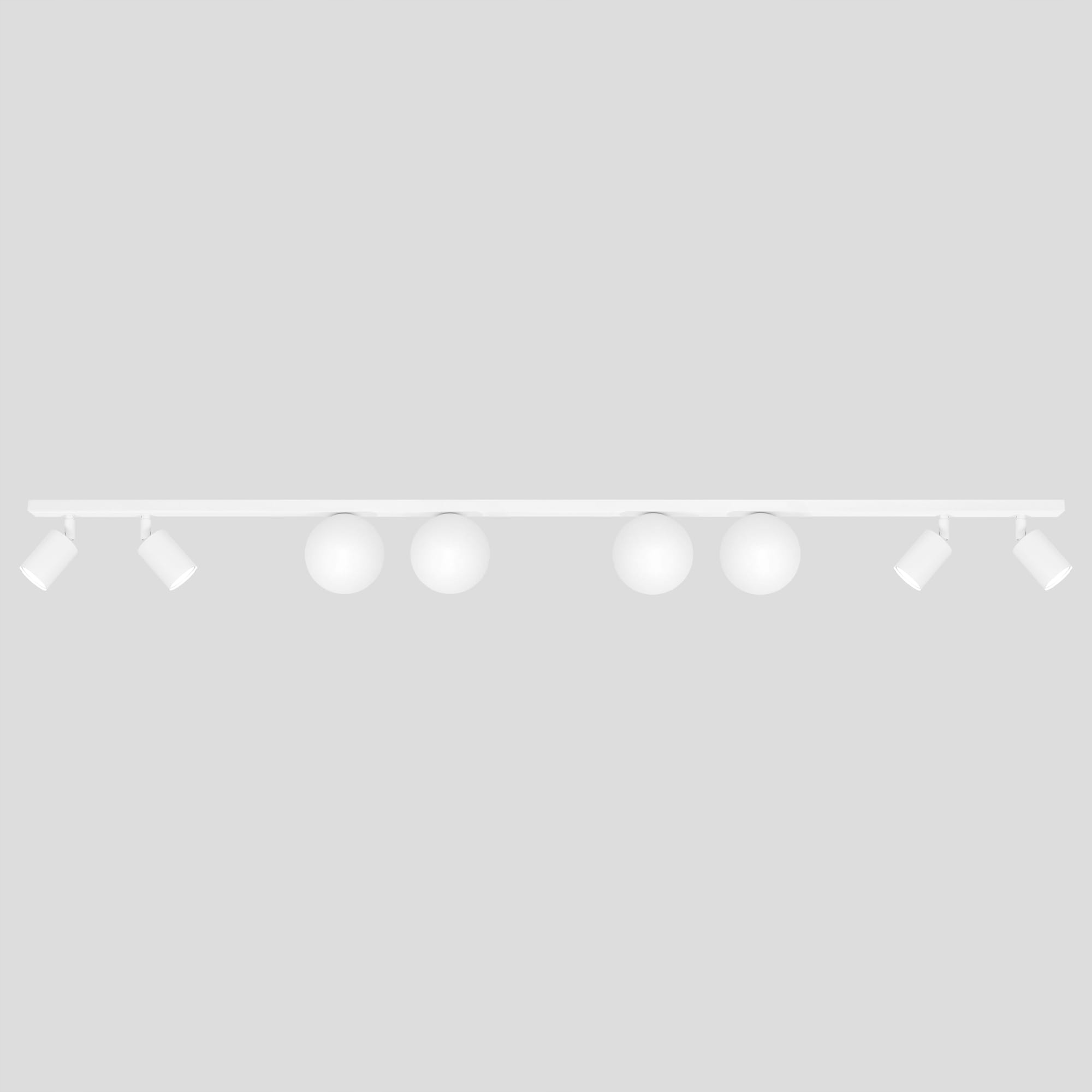 Lampa sufitowa biała nowoczesna 4 spoty 4 kuliste klosze Kaja Lighting