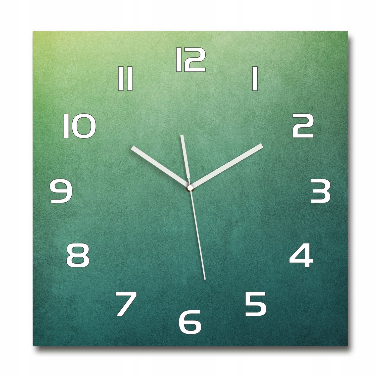 

Szklany duży zegar wiszący Morski gradient 60x60cm