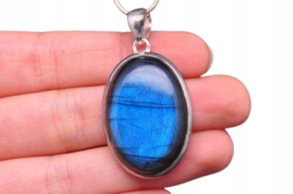 * Labradorit Stříbro 925 Přívěsek Intenzivní Efekt Labradorizace Č. 1 *