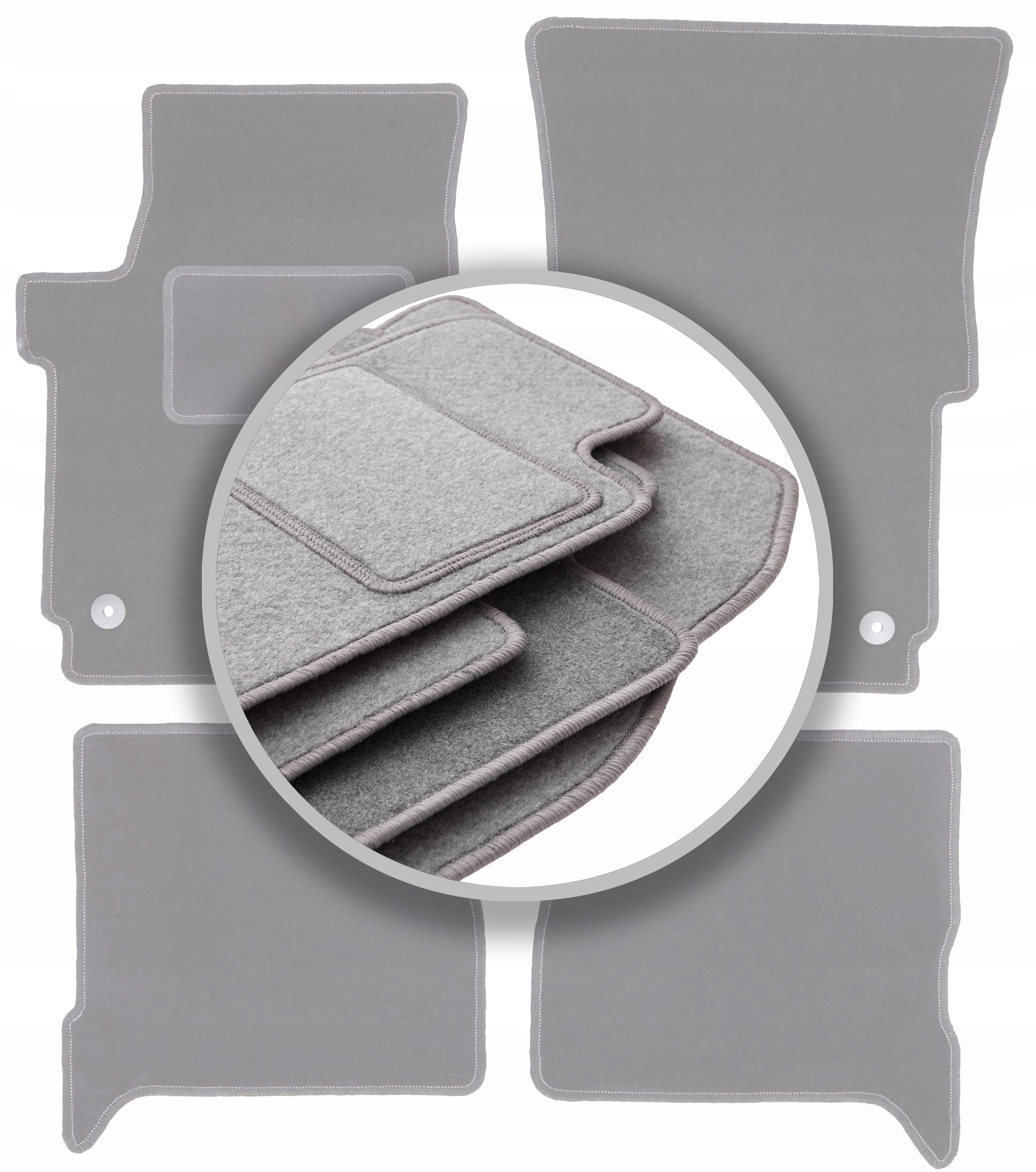 Velurové koberce Oslo šedé pro: Volkswagen Amarok pickup 2010-