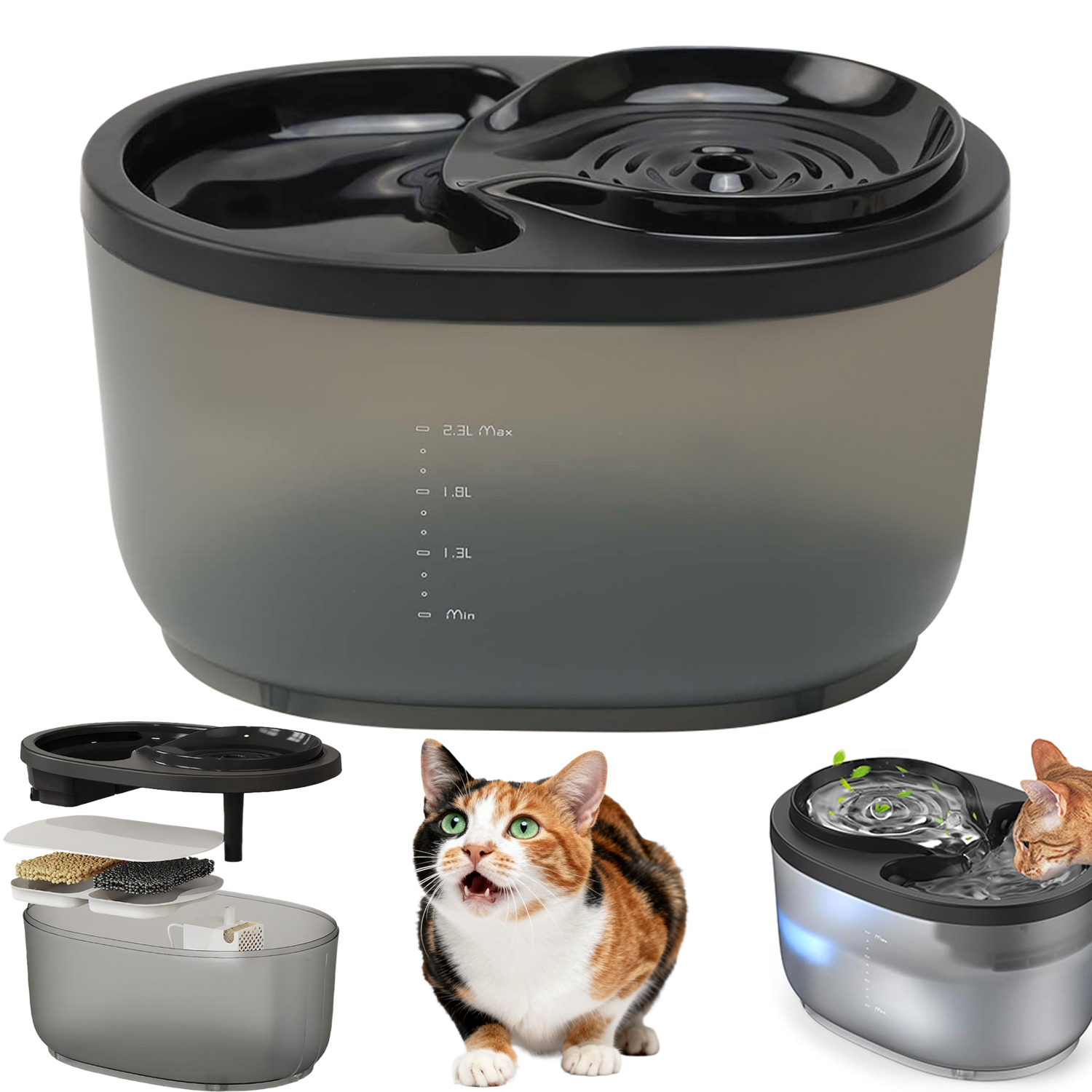 Fontána Pro Kočky Ultratichá 15W Pumpa Energeticky Úsporná Snadno Se Čistí