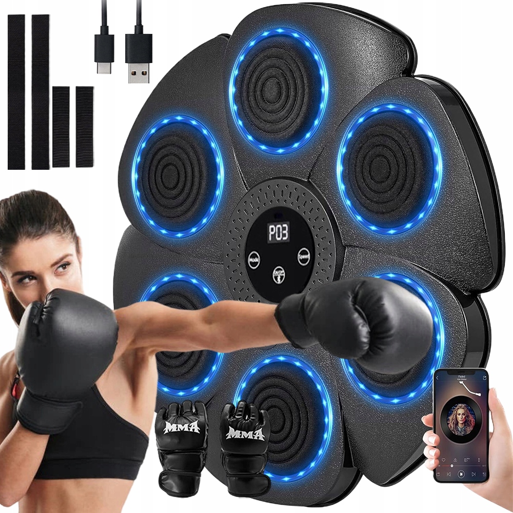 Inteligentna Tarcza Do Boksu Z Muzyką Bluetooth Montowana Na Ścianie