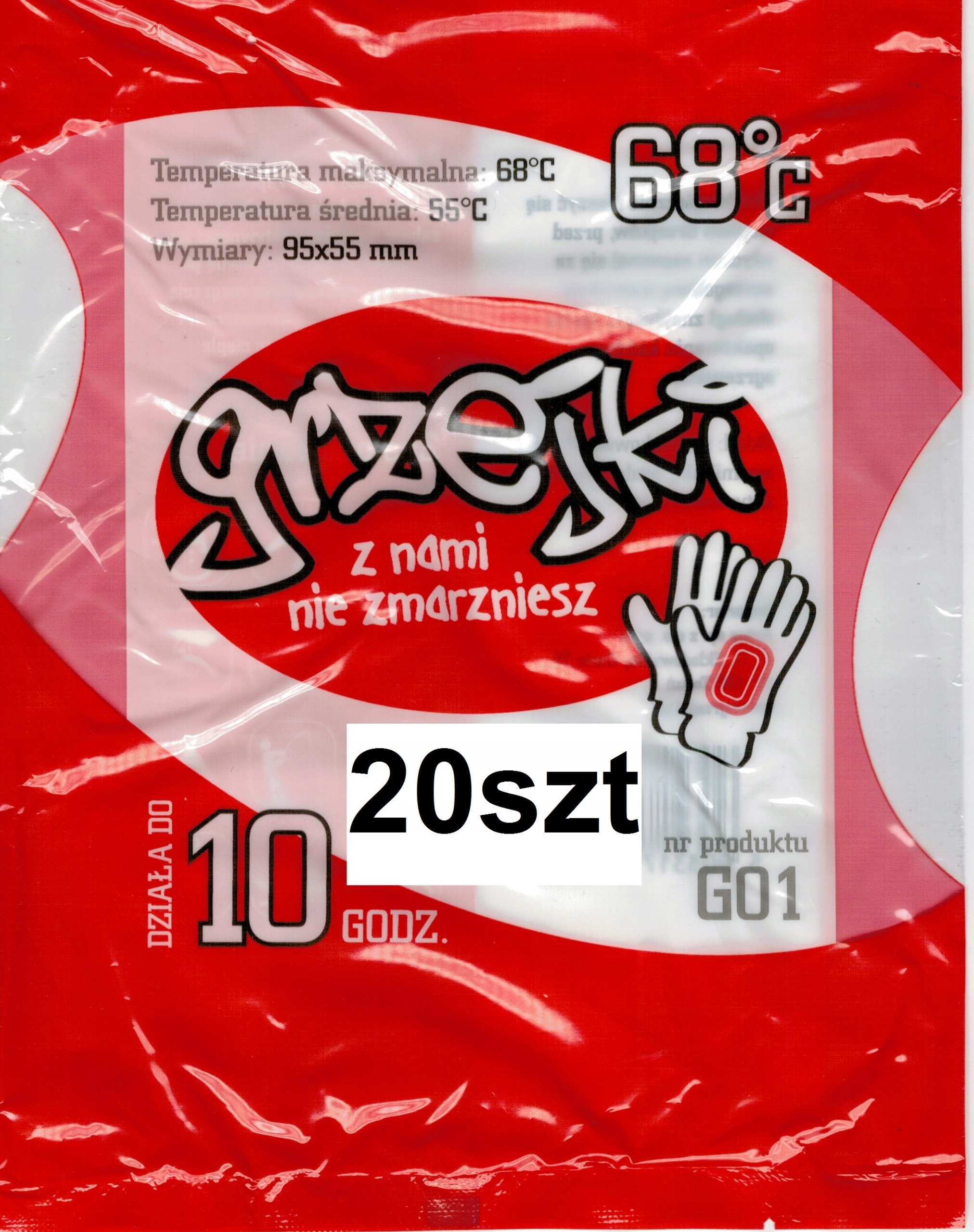 

Ogrzewacze grzejki do rąk, dłoni, rękawiczek 10par